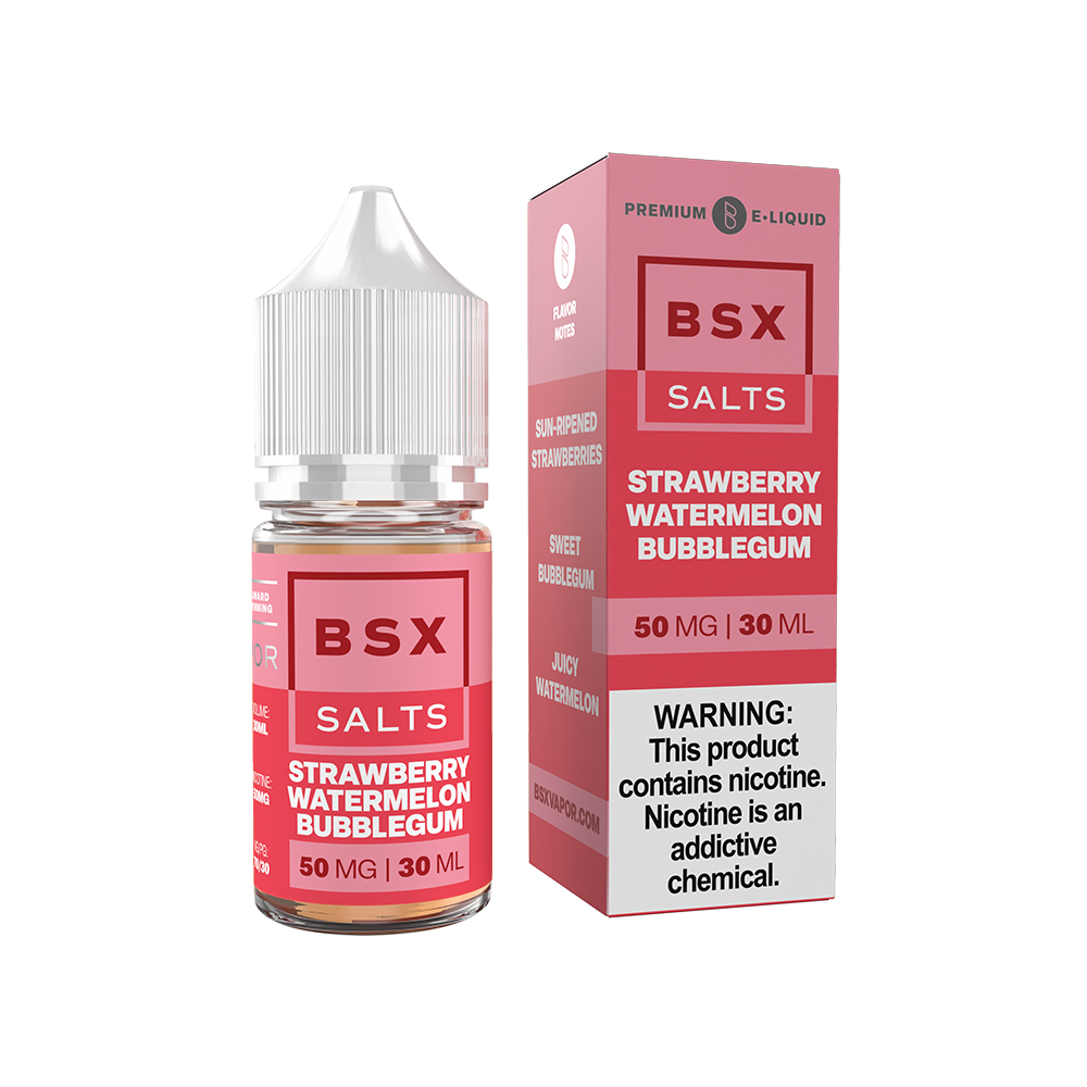 GLAS BSX TFN Salt Series E-Liquid | 50mg | 30mL | (Salt Nic) | Strawberry Watermelon Bubblegum with packaging