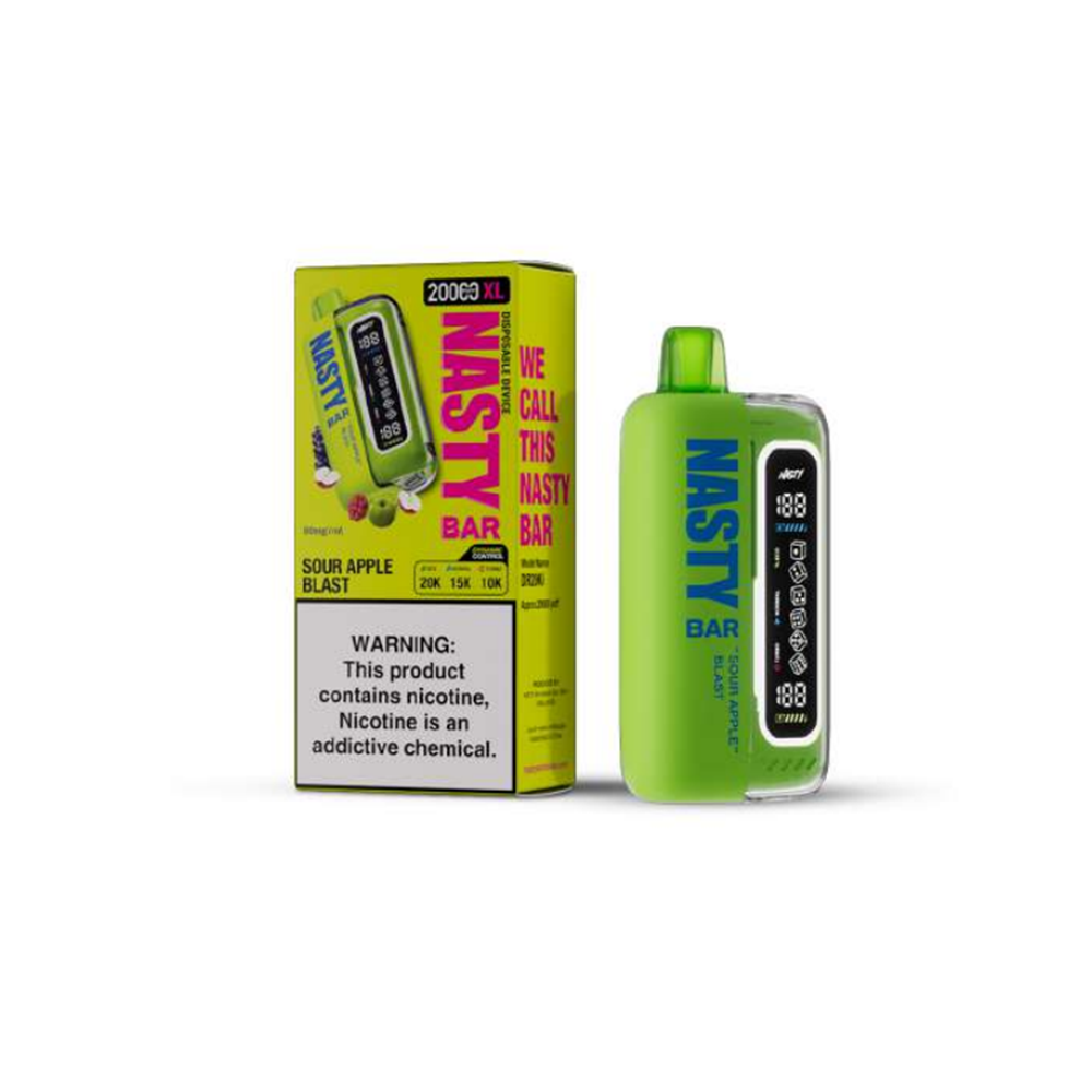 Nasty Bar XL Disposable | 20000 Puffs | 17mL | 50mg | MOQ 5 | Sour Apple Blast with packaging