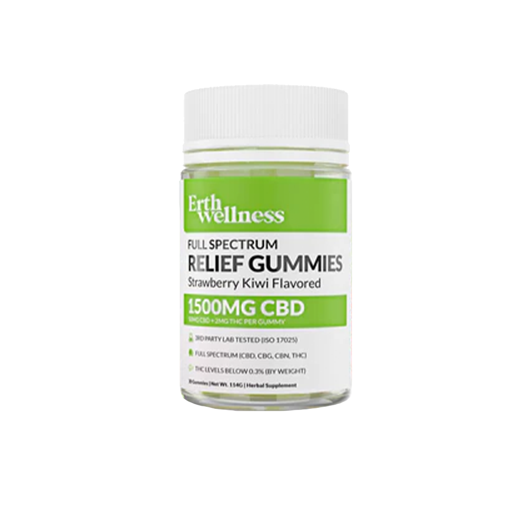 ERTH CBD Full Spectrum Gummies (1500mg 30ct Jar) | Strawberry Kiwi