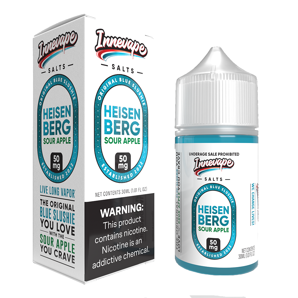 Innevape Salt Series E-Liquid | 30mL | 50mg | Salt Nic | Heisenberg Sour Apple with packaging