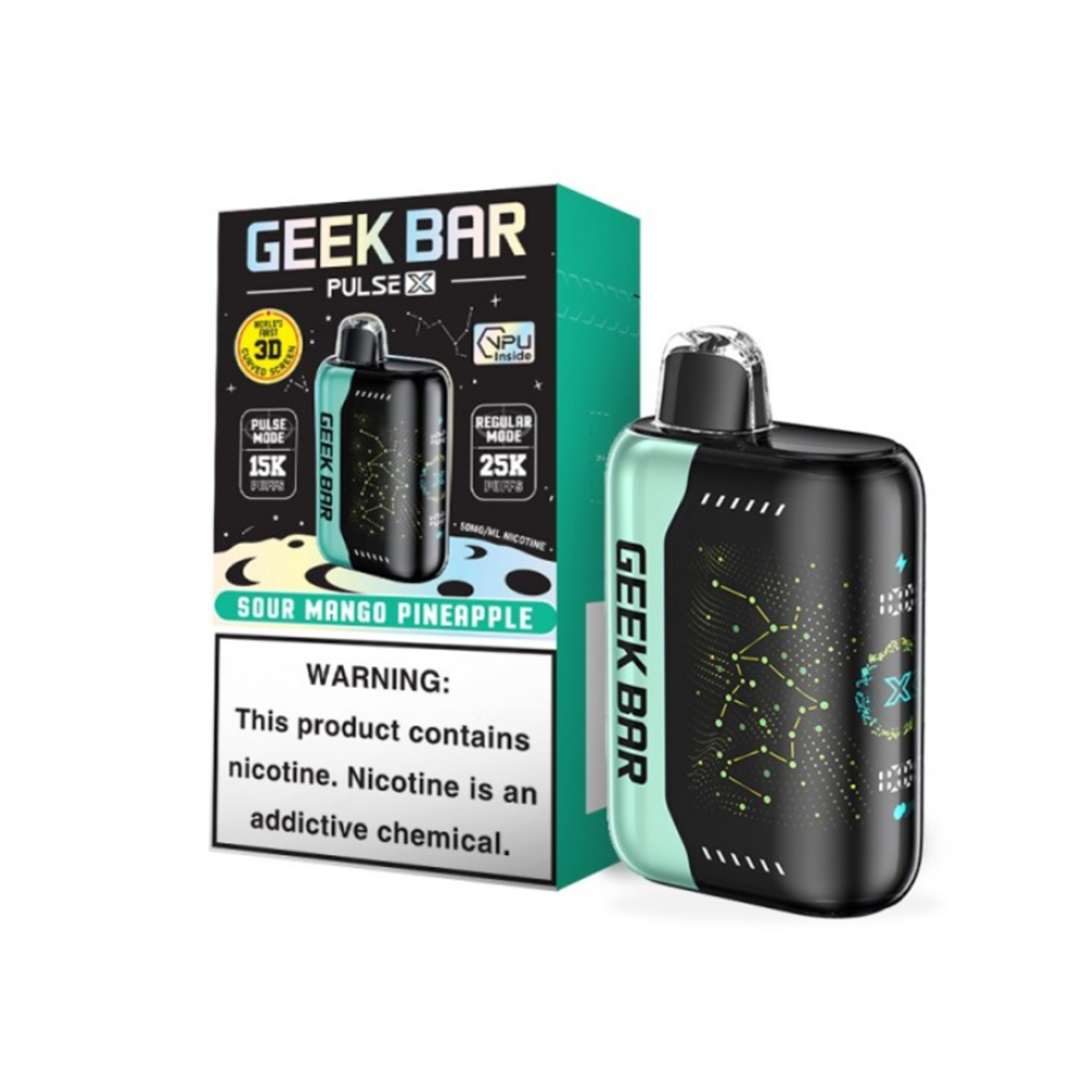 Geek Bar Pulse X Disposable | 25000 Puffs | 18mL | 50mg | MOQ 5 | Sour Mango Pineapple with packaging