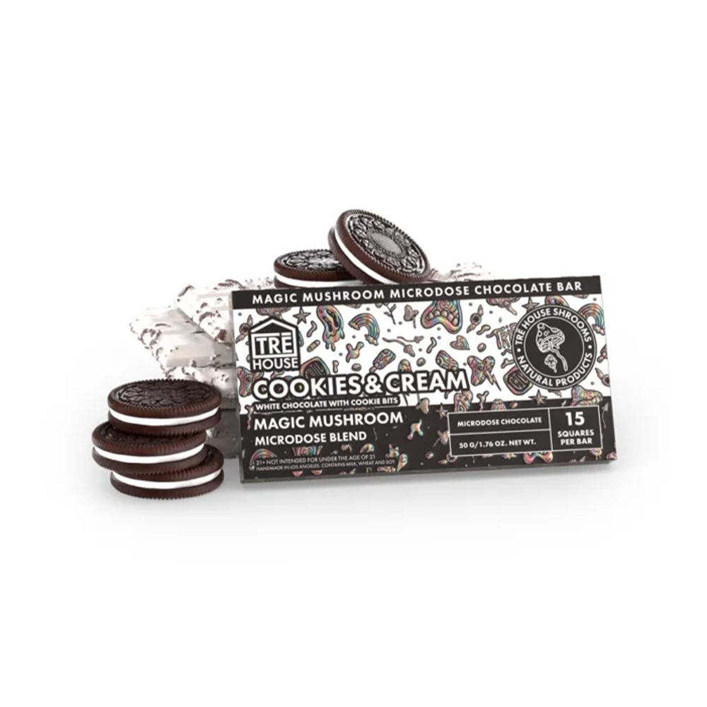 Tre House Magic Mushroom Chocolate Bar (337.5mg Bar) | Cookies & Cream