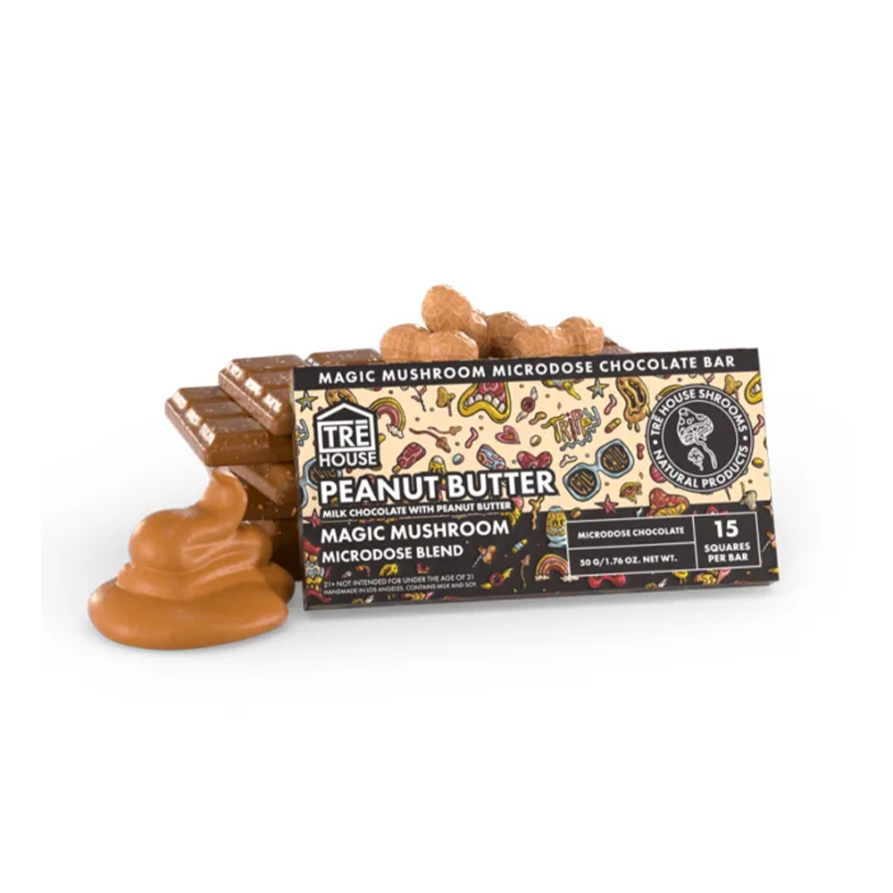 Tre House Magic Mushroom Chocolate Bar (337.5mg Bar) - Peanut Butter