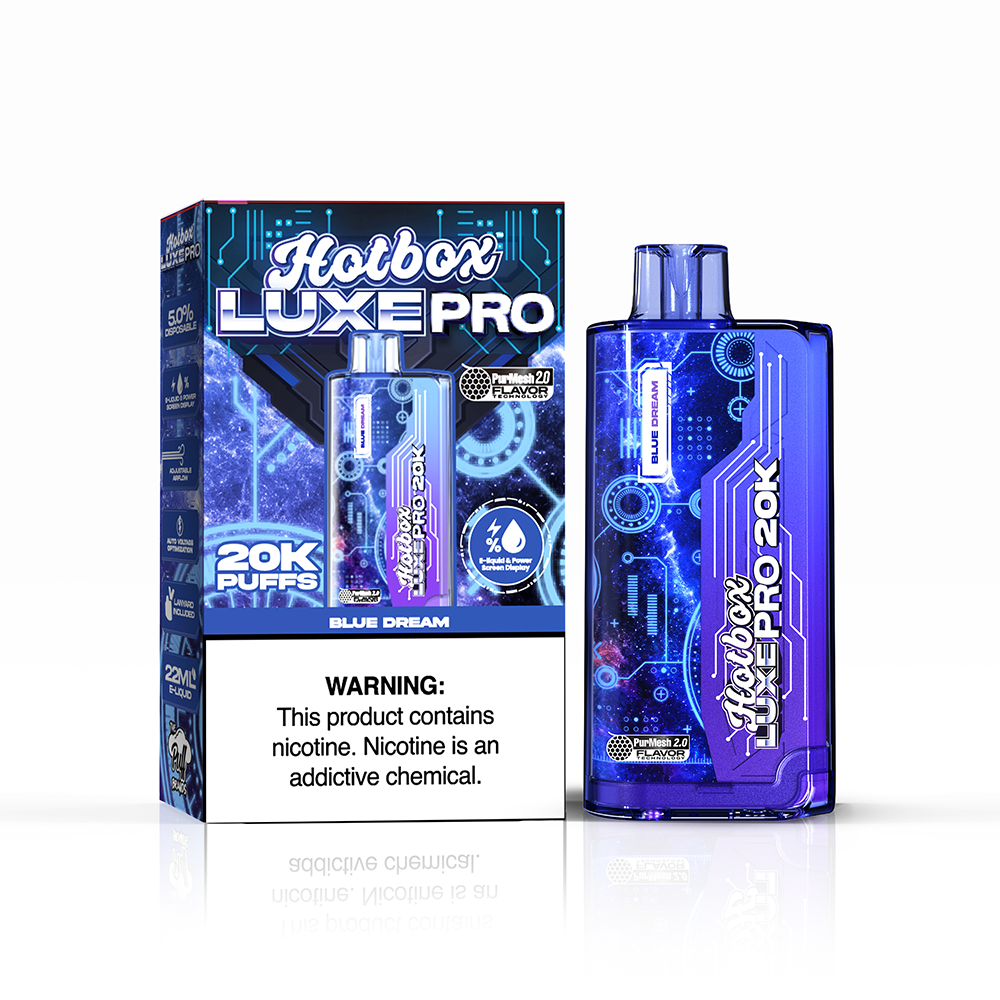 Puff Labs Hotbox Luxe Pro Disposable | 20000 Puffs | 22mL | 50mg | MOQ 5 | Blue Dream with Packaging