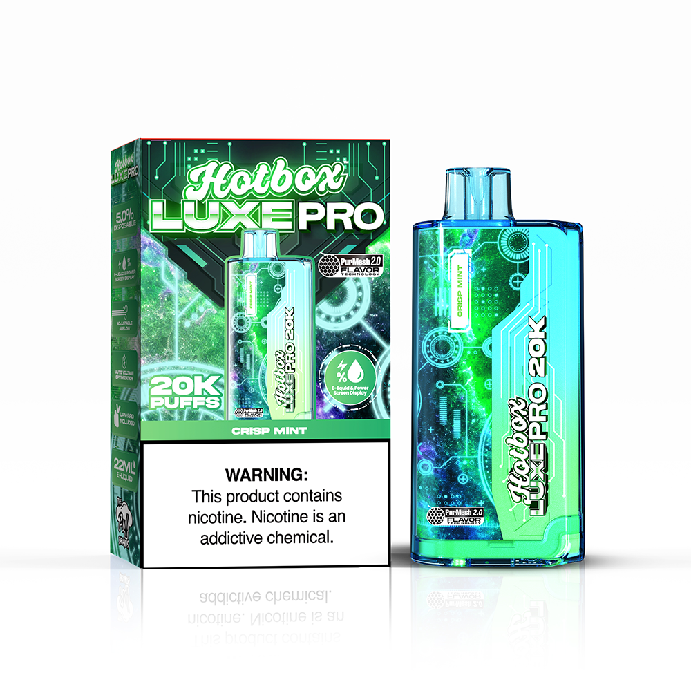 Puff Labs Hotbox Luxe Pro Disposable | 20000 Puffs | 22mL | 50mg | MOQ 5 | Crisp Mint with Packaging