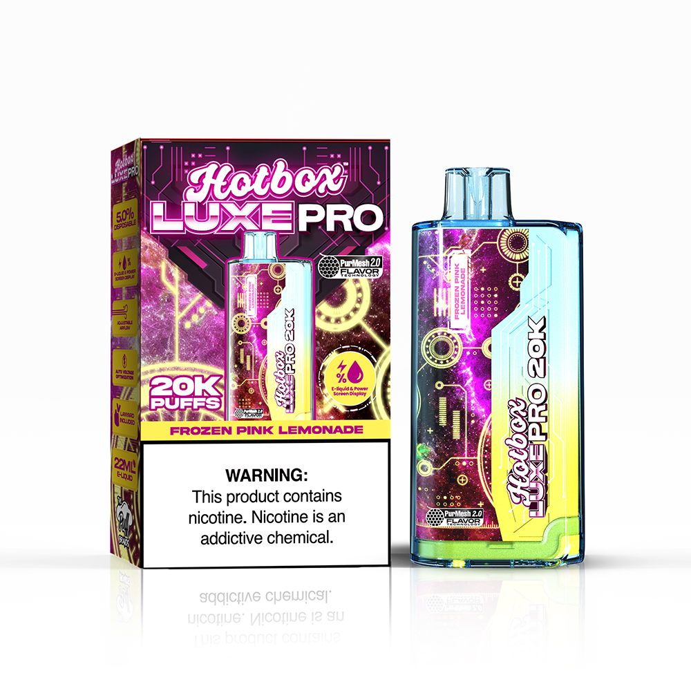 Puff Labs Hotbox Luxe Pro Disposable | 20000 Puffs | 22mL | 50mg | MOQ 5 | Frozen Pink Lemonade with Packaging