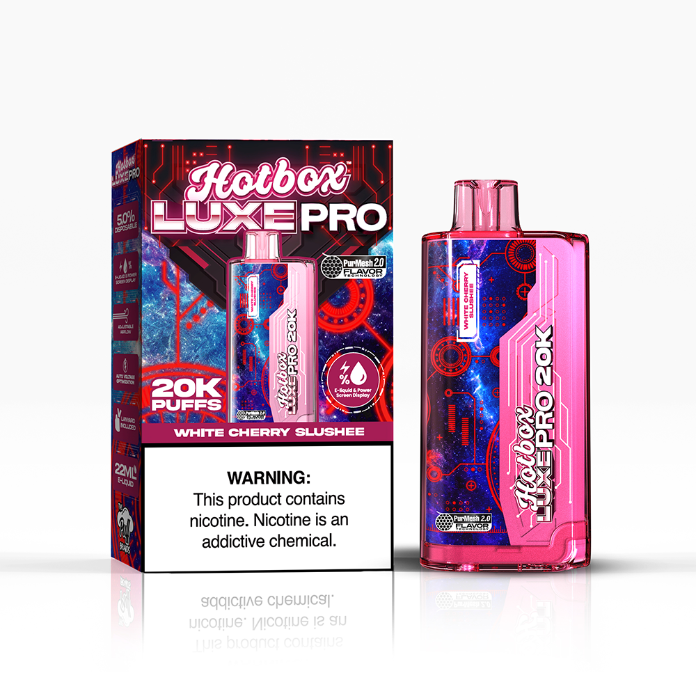 Puff Labs Hotbox Luxe Pro Disposable | 20000 Puffs | 22mL | 50mg | MOQ 5 | White Cherry Slushee with Packaging