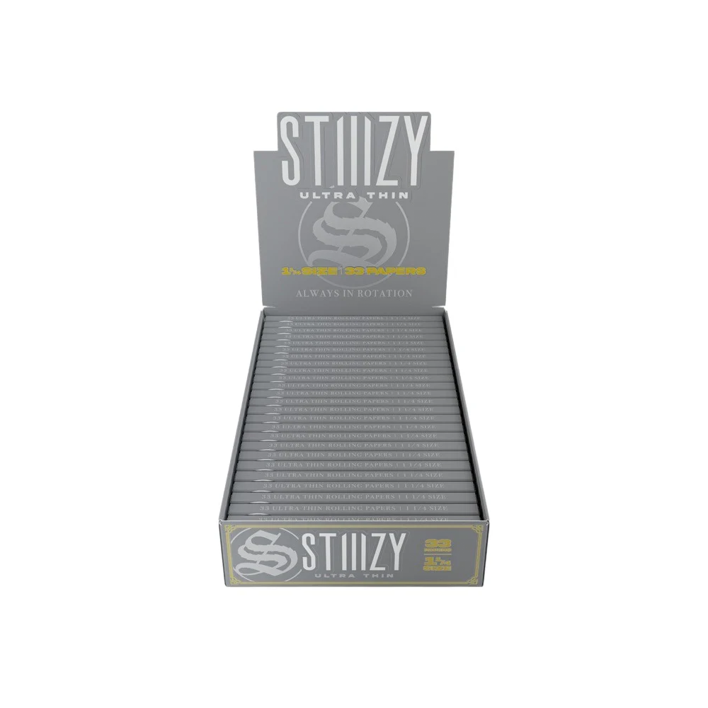 STIIIZY Premium Rolling Papers 1 1/4″ 33-Sheet Booklet (25pc Display) | Ultra Thin Unflavored (SAS)