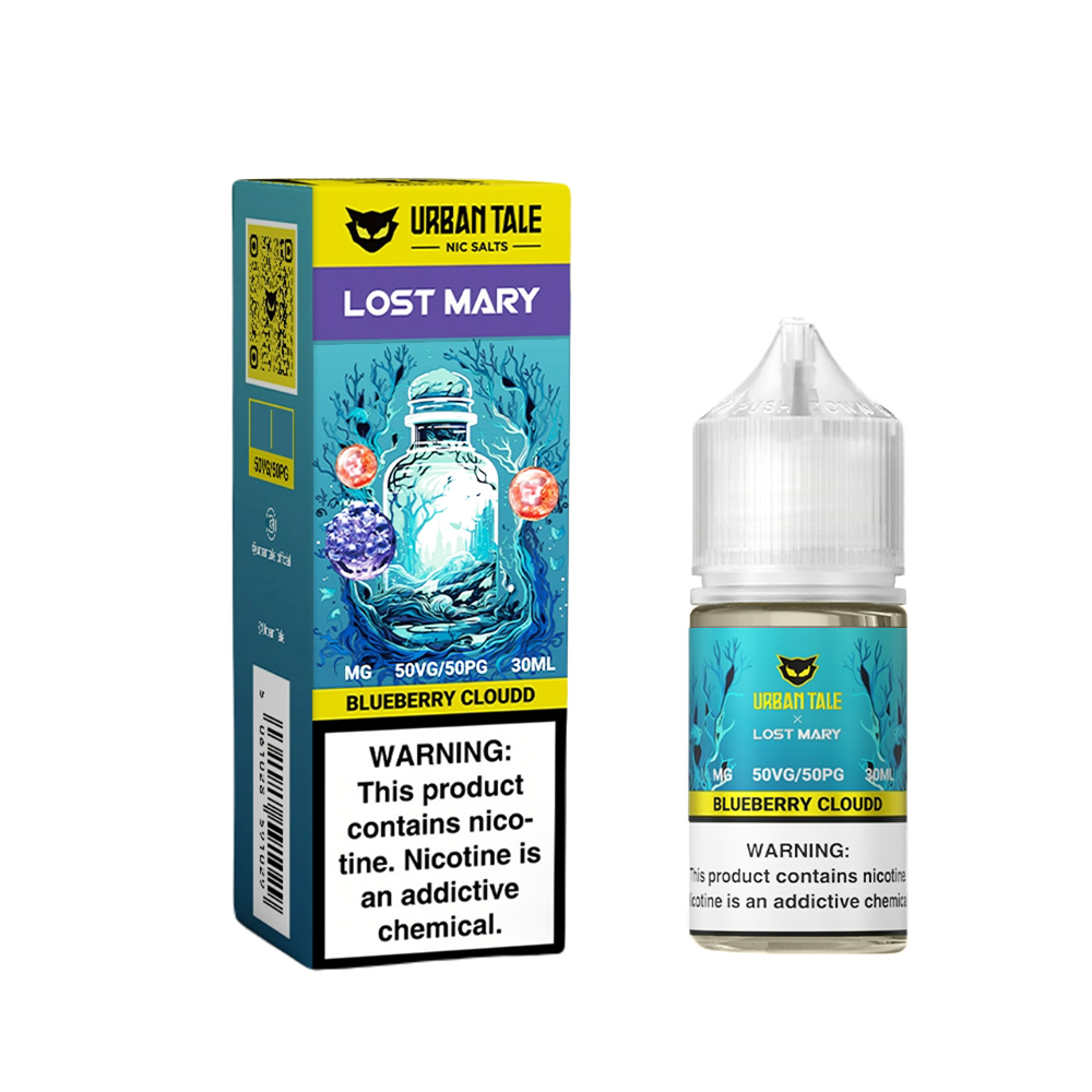 Urban Tale Lost Mary Salt Series E-Liquid 30mL (Salt Nic)-Blueberry Cloudd with packaging