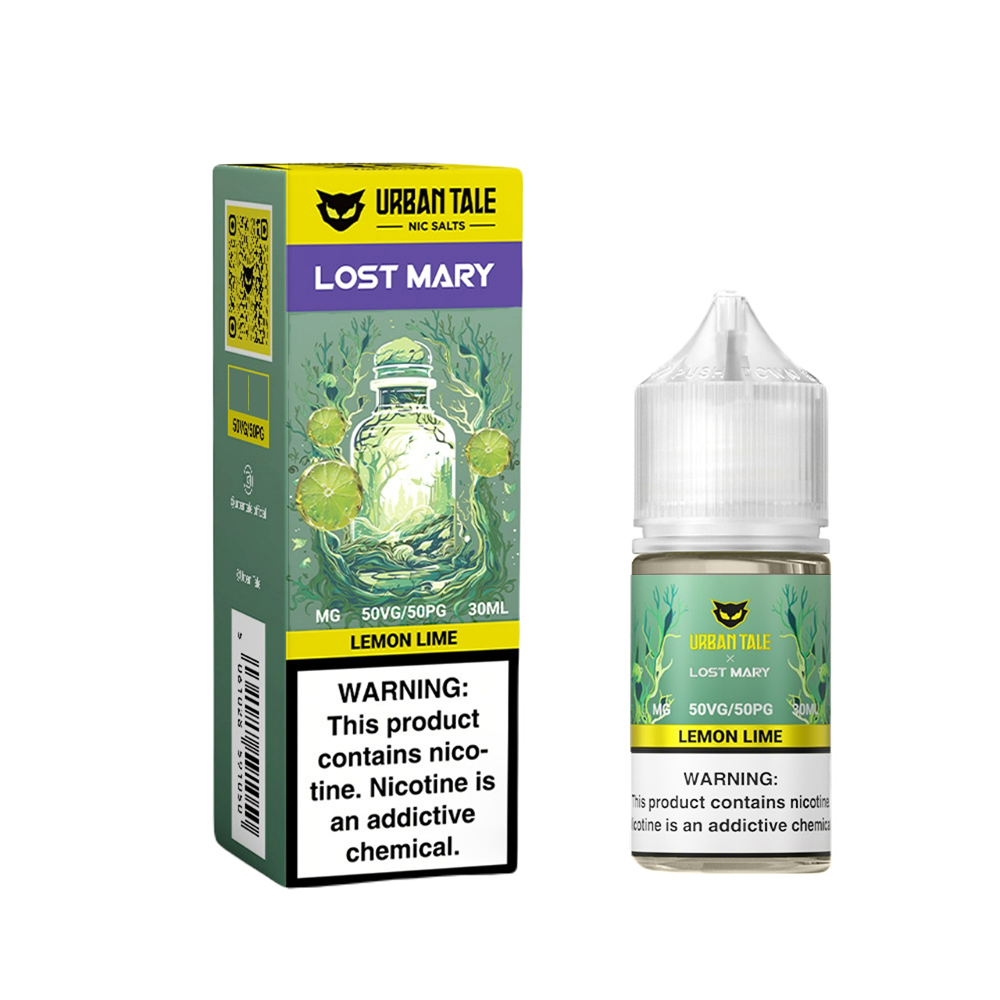 Urban Tale Lost Mary Salt Series E-Liquid 30mL (Salt Nic)-Lemon Lime with packaging