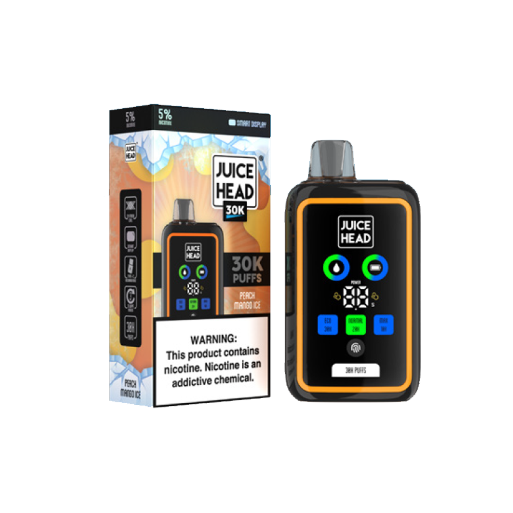 Juice Head 30K Disposable | 30000 Puffs | 24mL | 50mg | MOQ 5 | Peach Mango Ice with packaging 