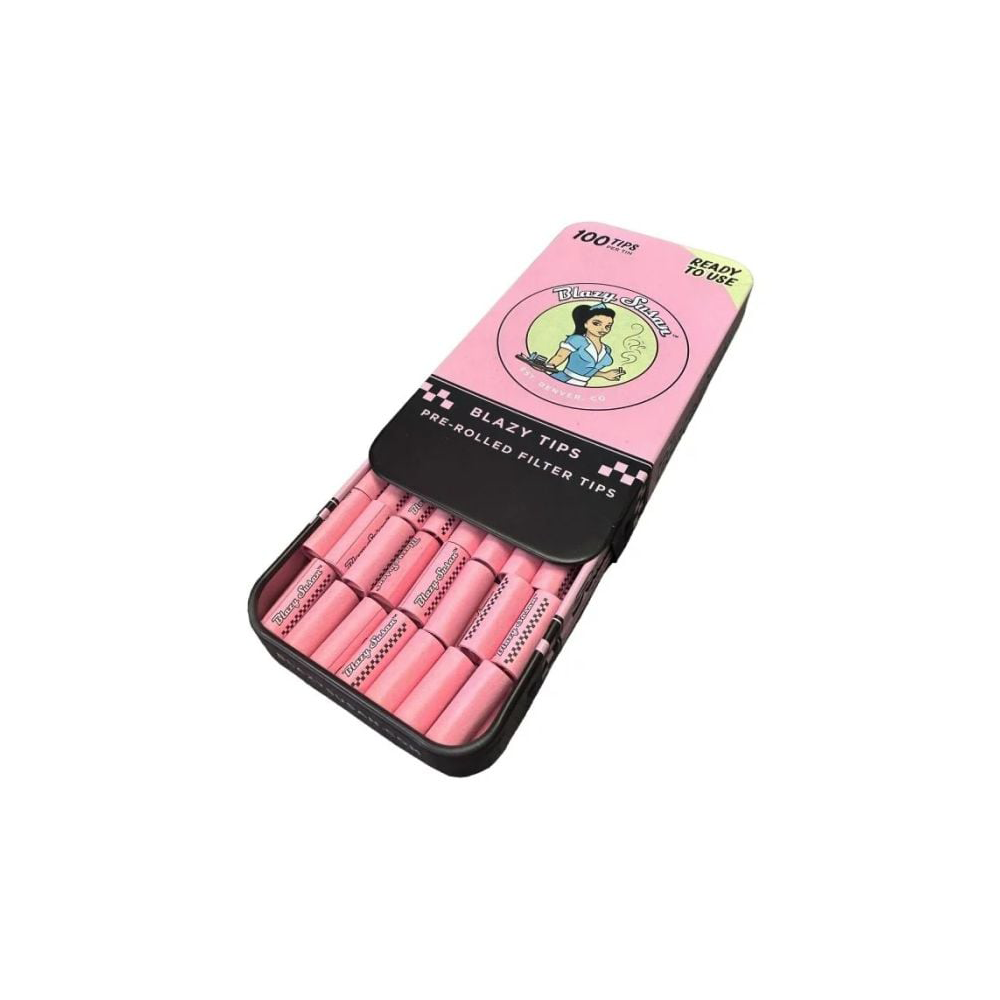 Blazy Susan Filter Tips 100ct Tin (12-Tin Pack) - Pink