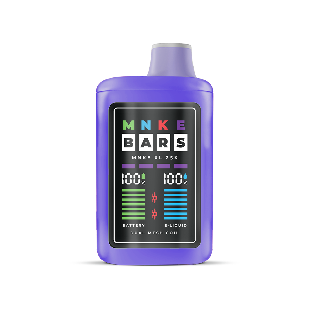 MNKE Bars XL ZERO Disposable | 25000 Puffs | 18mL | 0mg | MOQ 5 | Grape Iced