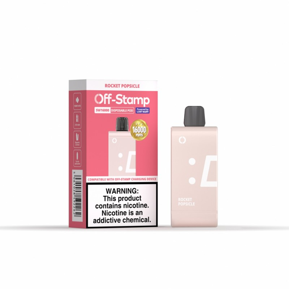 Off Stamp SW16000 Disposable | 16000 Puffs | 17mL | 50mg | (Pod Disposable Only) | MOQ 5 | Rocket Popsicle with packaging