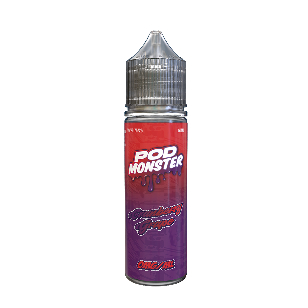 Pod Monster Series E-Liquid 60mL (Freebase) - Cranberry Grape