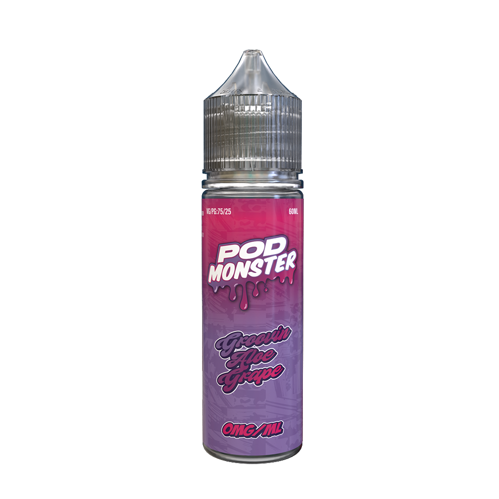 Pod Monster Series E-Liquid 60mL (Freebase) - Groovin Aloe Grape