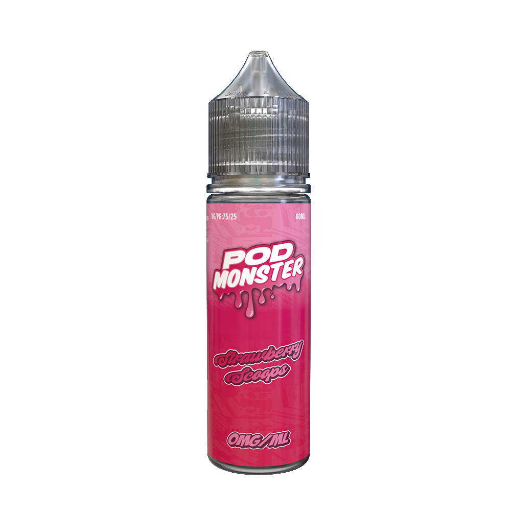 Pod Monster Series E-Liquid 60mL (Freebase) - Strawberry Scoops