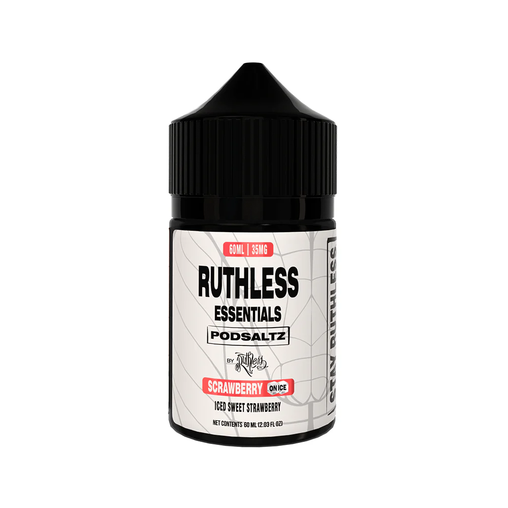 Ruthless Essentials Salt Series E-Liquid | 60mL | Salt Nic | Scrawberry on Ice