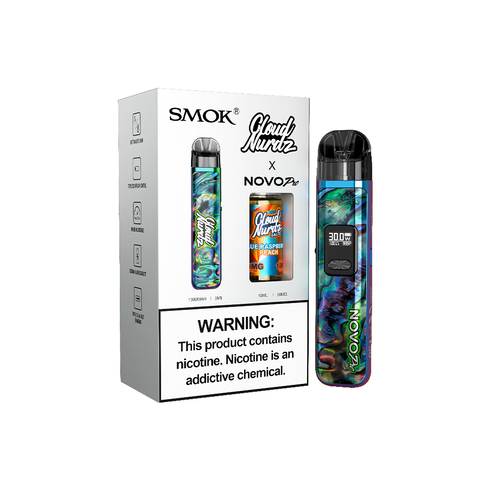 Collab Bundle – SMOK Novo Pro Device + Daddy’s Vapor 10mL Juice - Blue Raspberry Peach with packaging