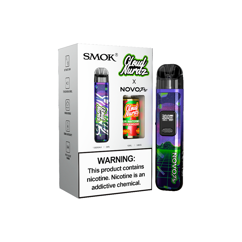Collab Bundle – SMOK Novo Pro Device + Daddy’s Vapor 10mL Juice - Sour Watermelon Strawberry with packaging