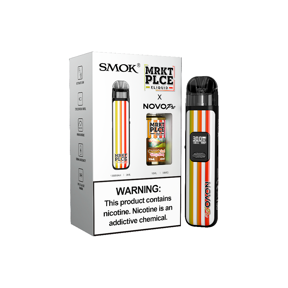 Collab Bundle – SMOK Novo Pro Device + Daddy’s Vapor 10mL Juice - Pineapple Peach Dragonberry with packaging
