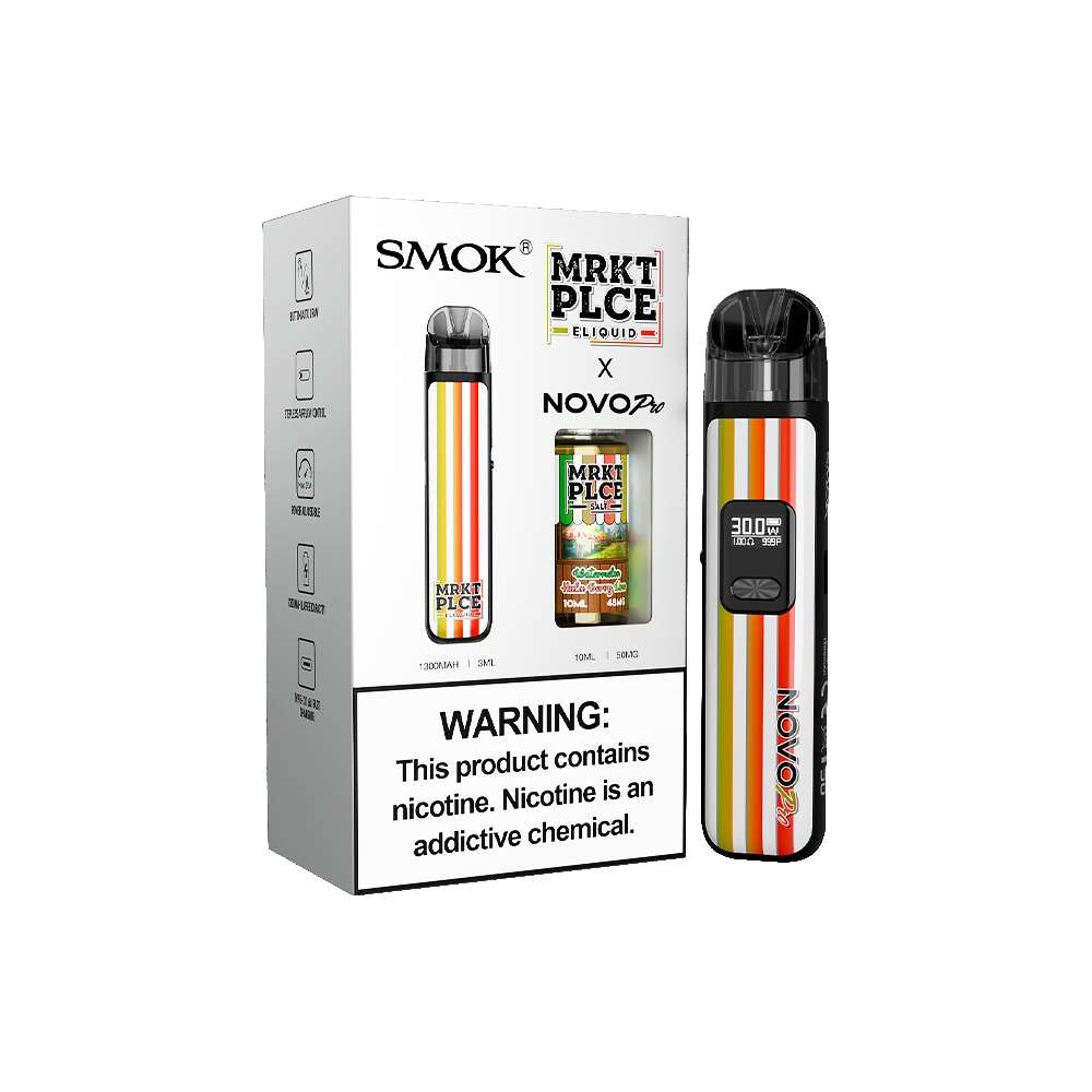 Collab Bundle – SMOK Novo Pro Device + Daddy’s Vapor 10mL Juice - Watermelon Hula Berry Lime with packaging