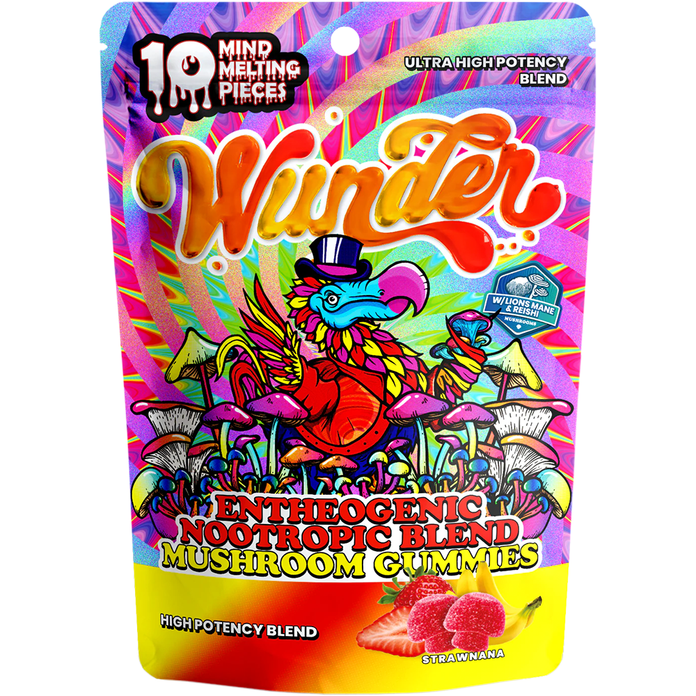 Wunder Mushroom Gummies (12000mg 10ct Pouch) | MOQ 10 - Strawnana
