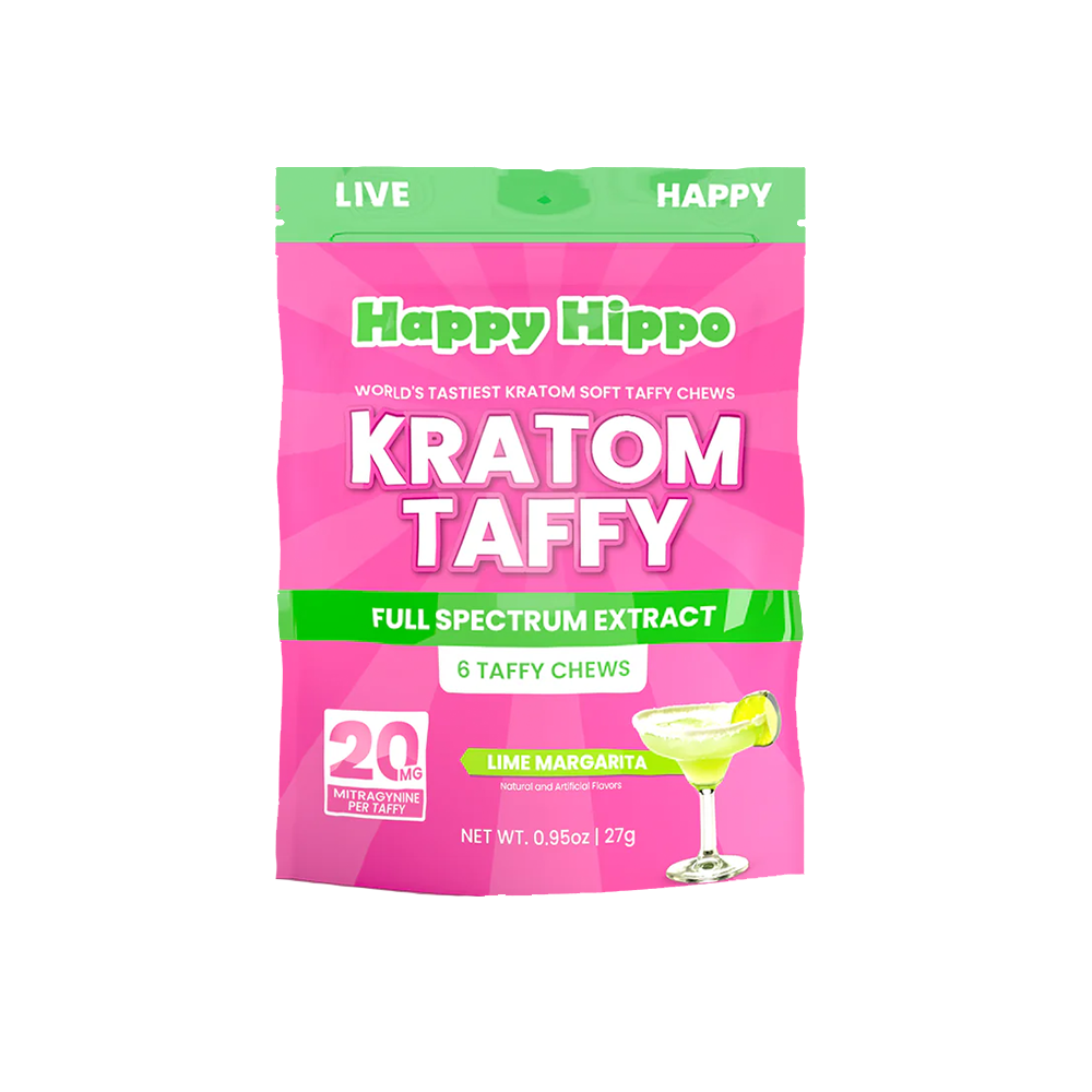 Happy Hippo Kratom Taffy Chews 120mg 6pc Pouch (12pc Display)