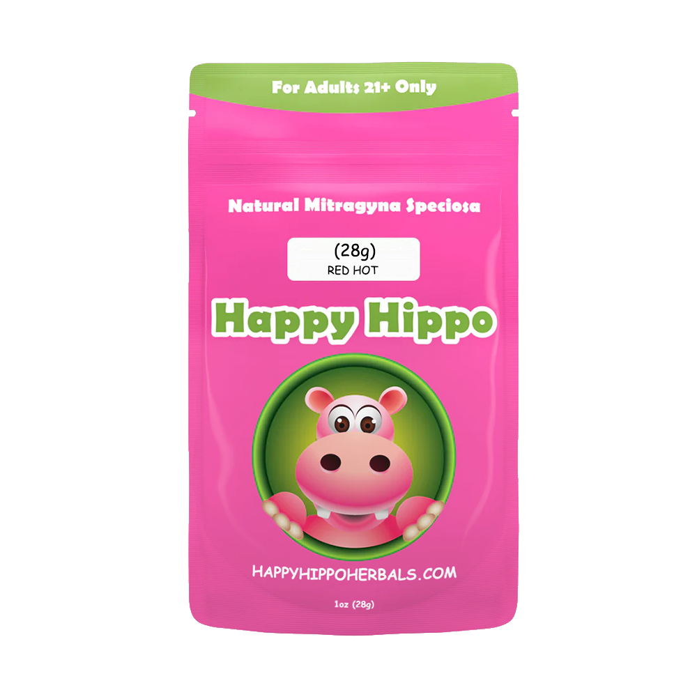 Happy Hippo Kratom Powder (28-500g) - Red Hot 28g