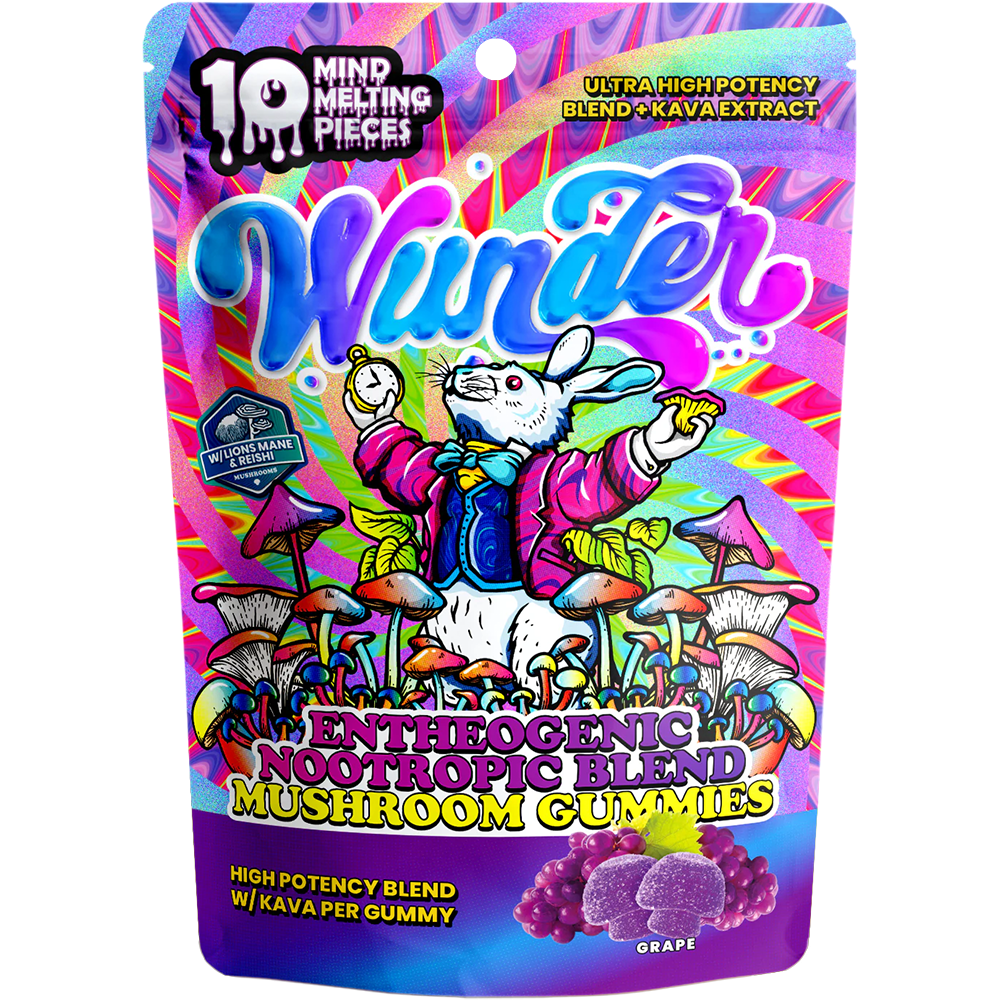 Wunder Mushroom Gummies (12000mg 10ct Pouch) | MOQ 10 - Grape