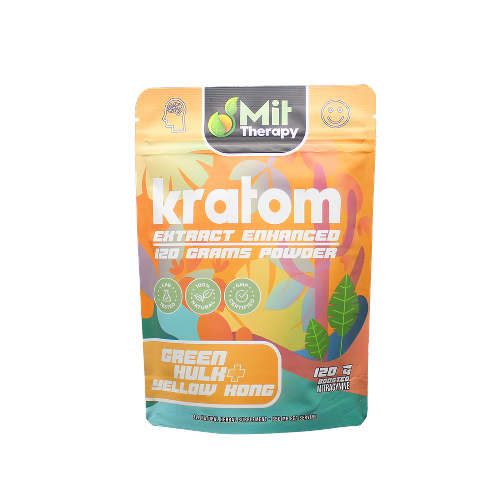 MIT Therapy Kratom Powder (650mg 120g Pouch) - Green Hulu/ Yellow Kong