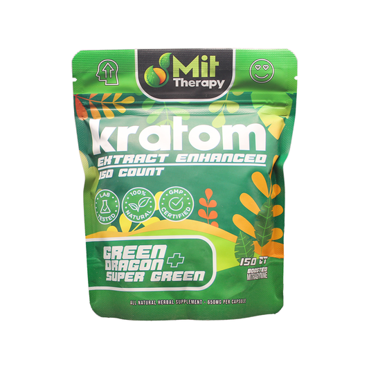 MIT Therapy Kratom Capsules (650mg 150ct Pouch)- Green Dragon/ Super Green