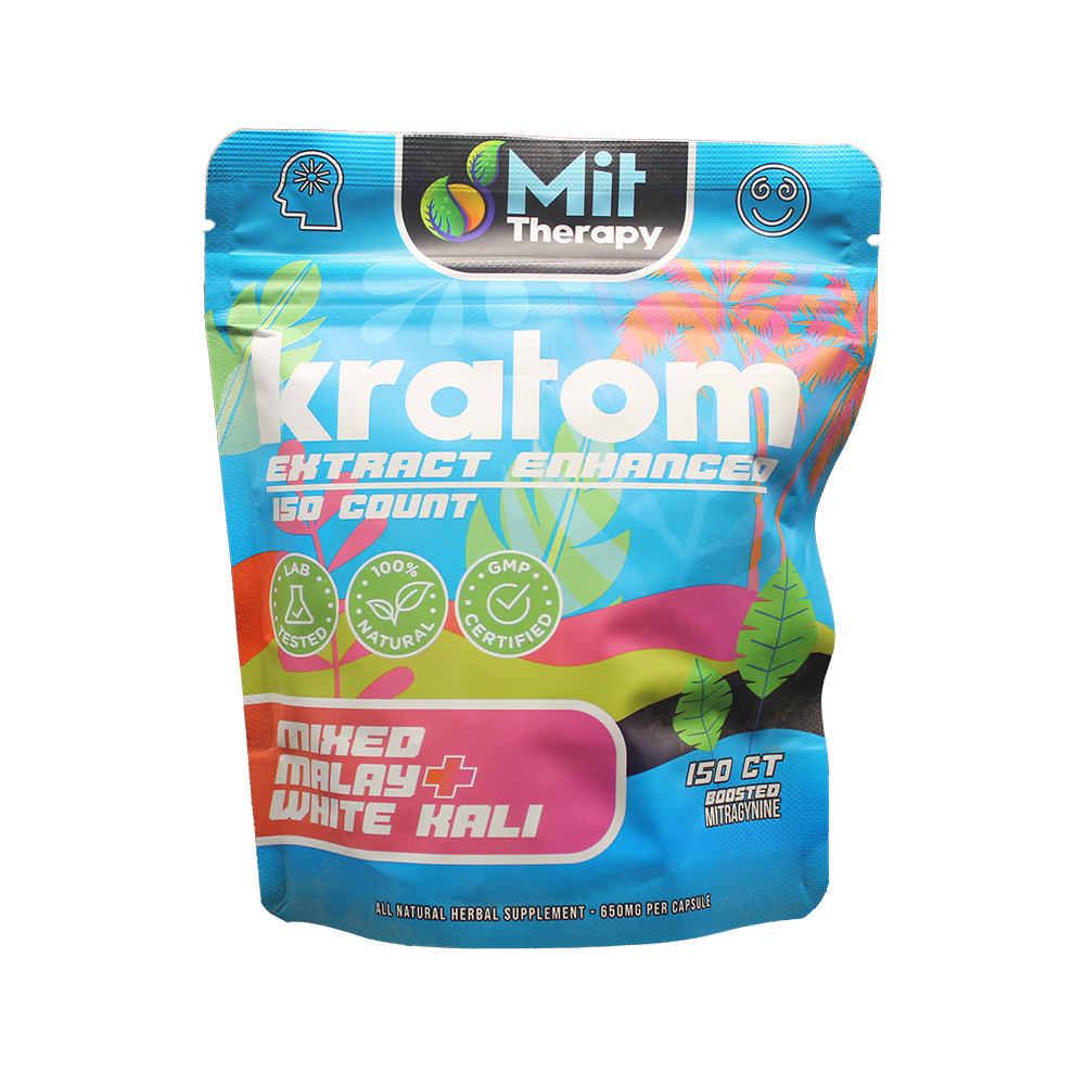 MIT Therapy Kratom Capsules (650mg 150ct Pouch) - Mixed Malay/ White Kali
