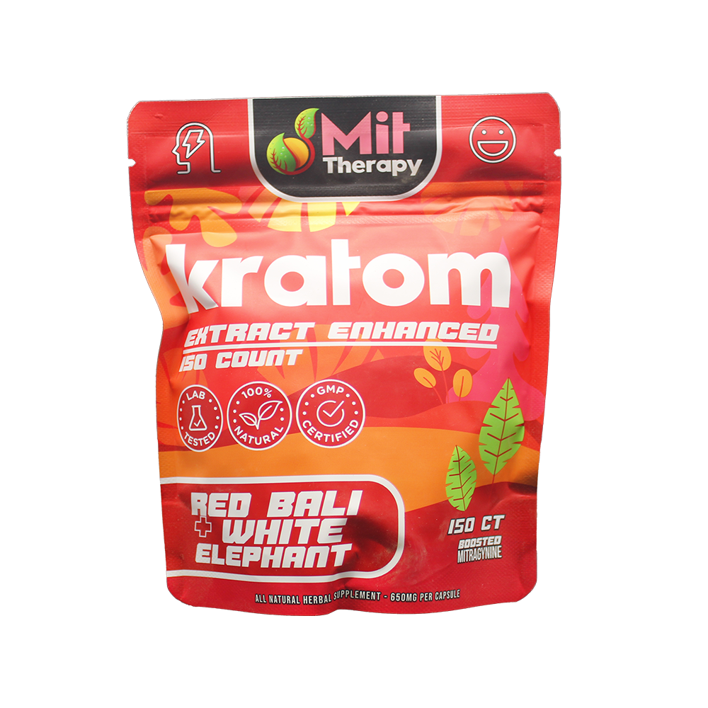 MIT Therapy Kratom Capsules (650mg 150ct Pouch) - Red Bali/ White Elephant