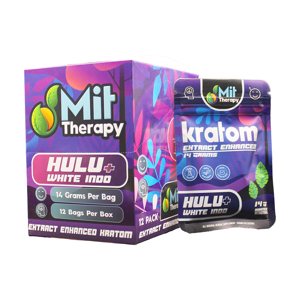 MIT Therapy Kratom Powder (650mg 14g Pouch) • MOQ 12- Hulu/ White Indo with packaging