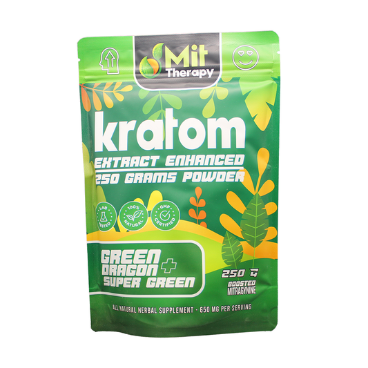 MIT Therapy Kratom Powder (650mg 250g Pouch) - Green Dragon/ Super Green