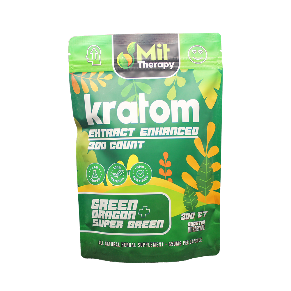 MIT Therapy Kratom Capsules (650mg 300ct Pouch) - Green Dragon/ Super Green