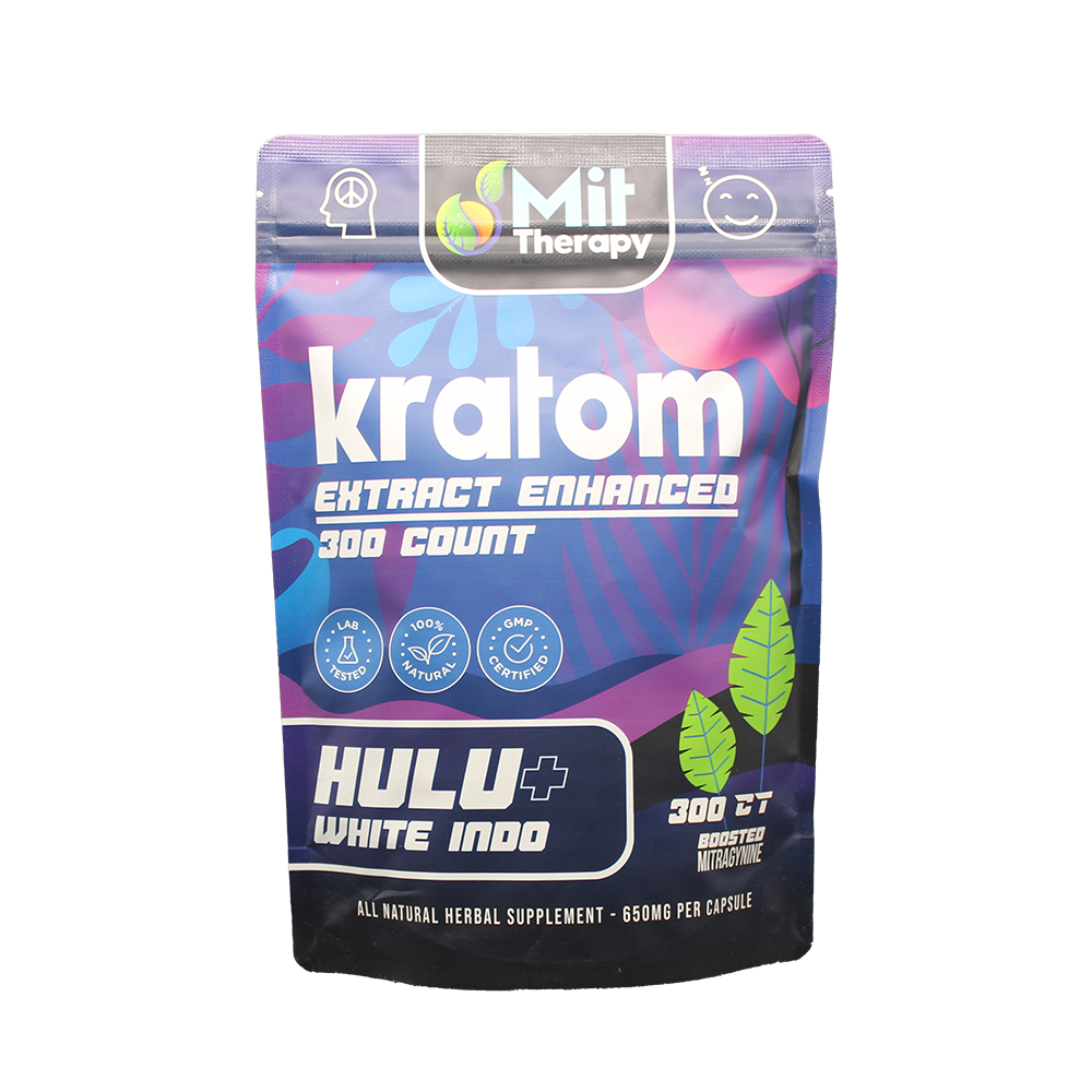 MIT Therapy Kratom Capsules (650mg 300ct Pouch) - Hulu/ White Indo