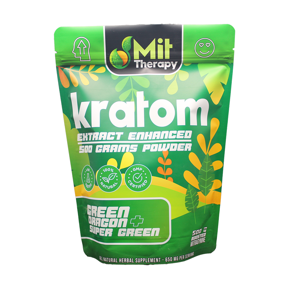 MIT Therapy Kratom Powder (650mg 500g Pouch)- Green Dragon/ Super Green