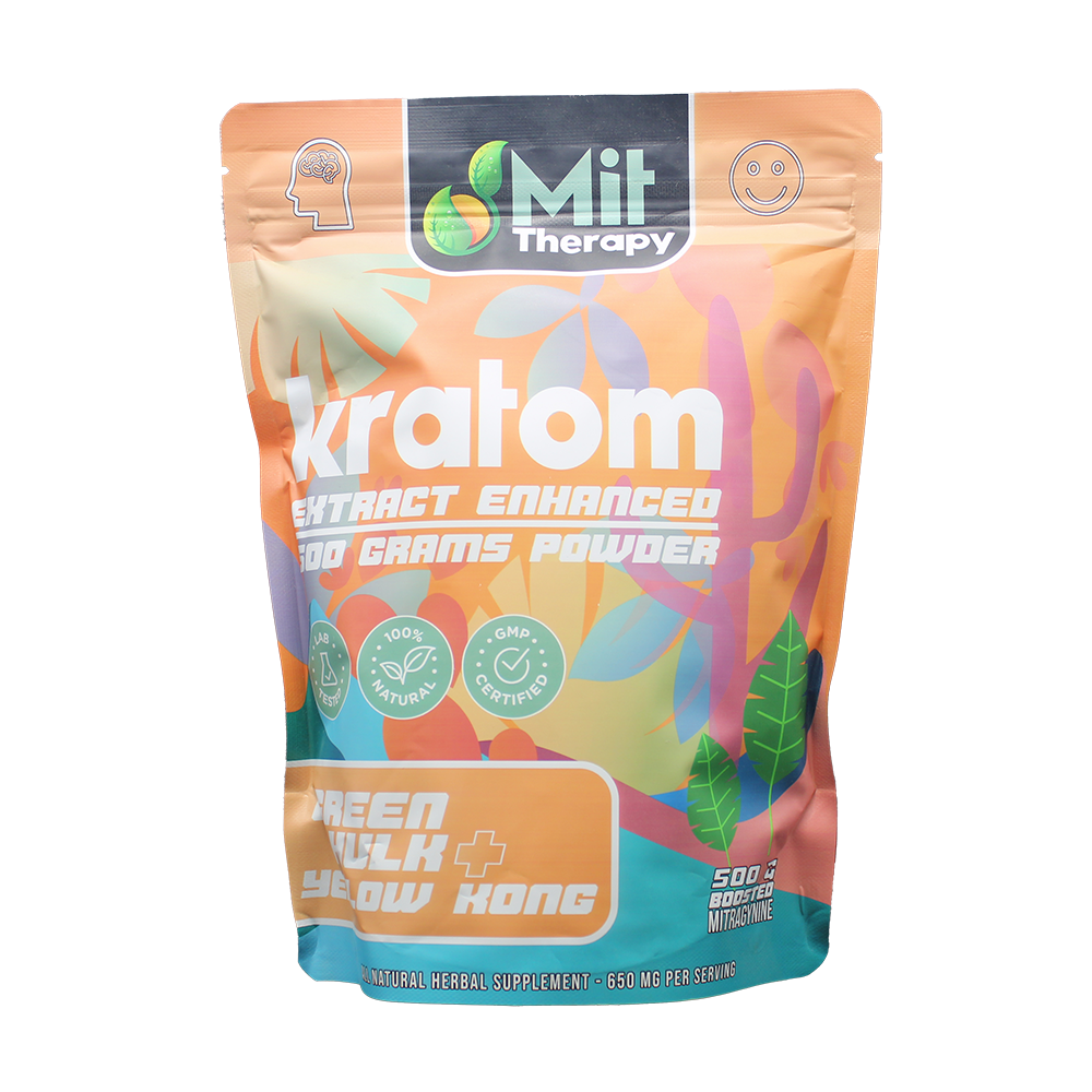 MIT Therapy Kratom Powder (650mg 500g Pouch) - Green Hulk/ Yellow Kong