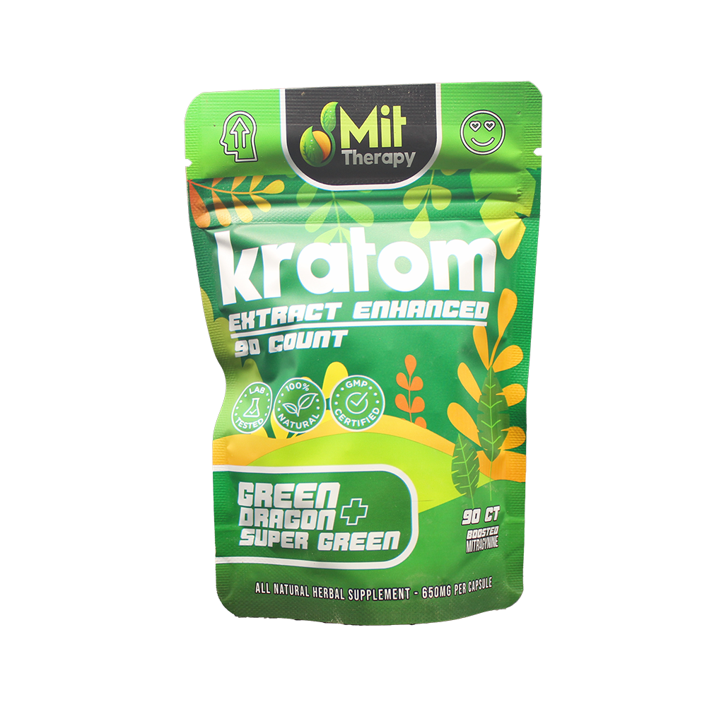 MIT Therapy Kratom Capsules (650mg 90ct Pouch) - Green Dragon/ Super Green
