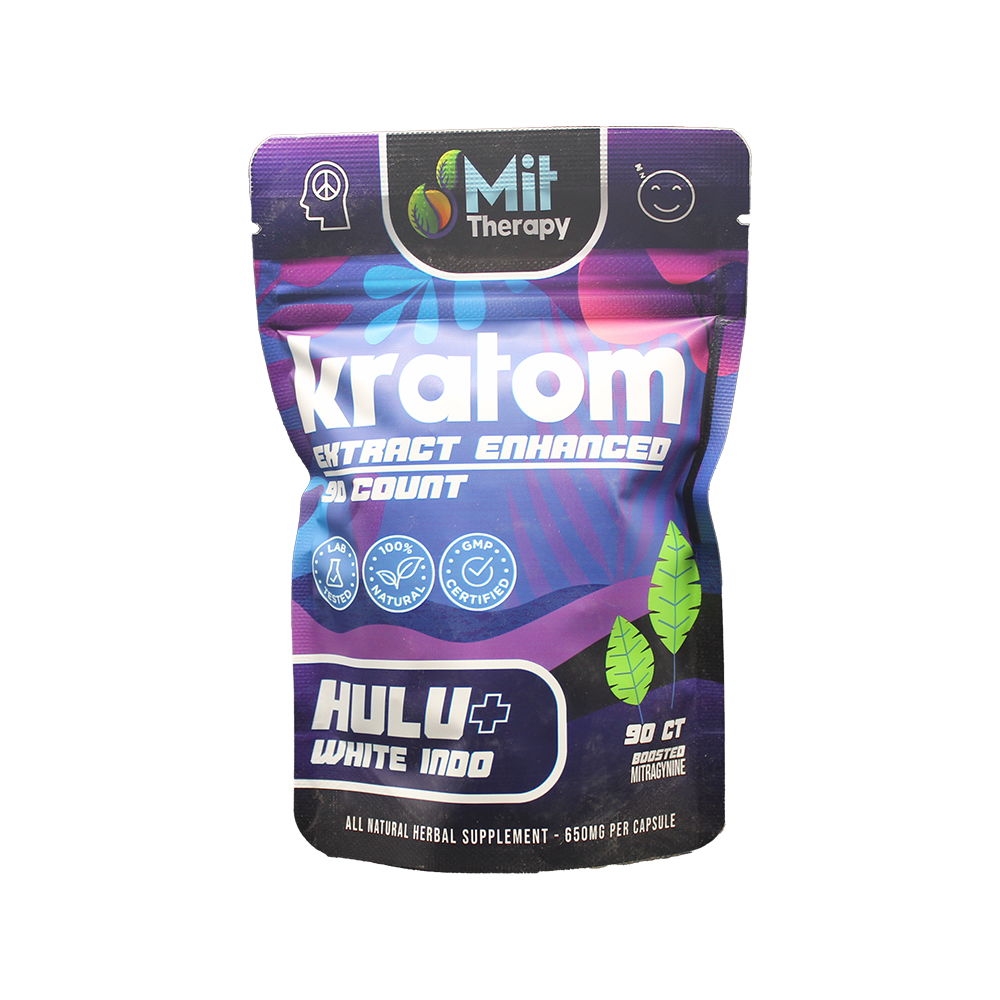 MIT Therapy Kratom Capsules (650mg 90ct Pouch) - Hulu/ White Indo