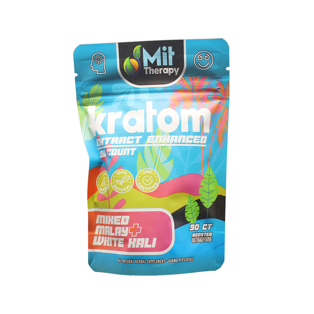 MIT Therapy Kratom Capsules (650mg 90ct Pouch) - Mixed Malay/ White Kali