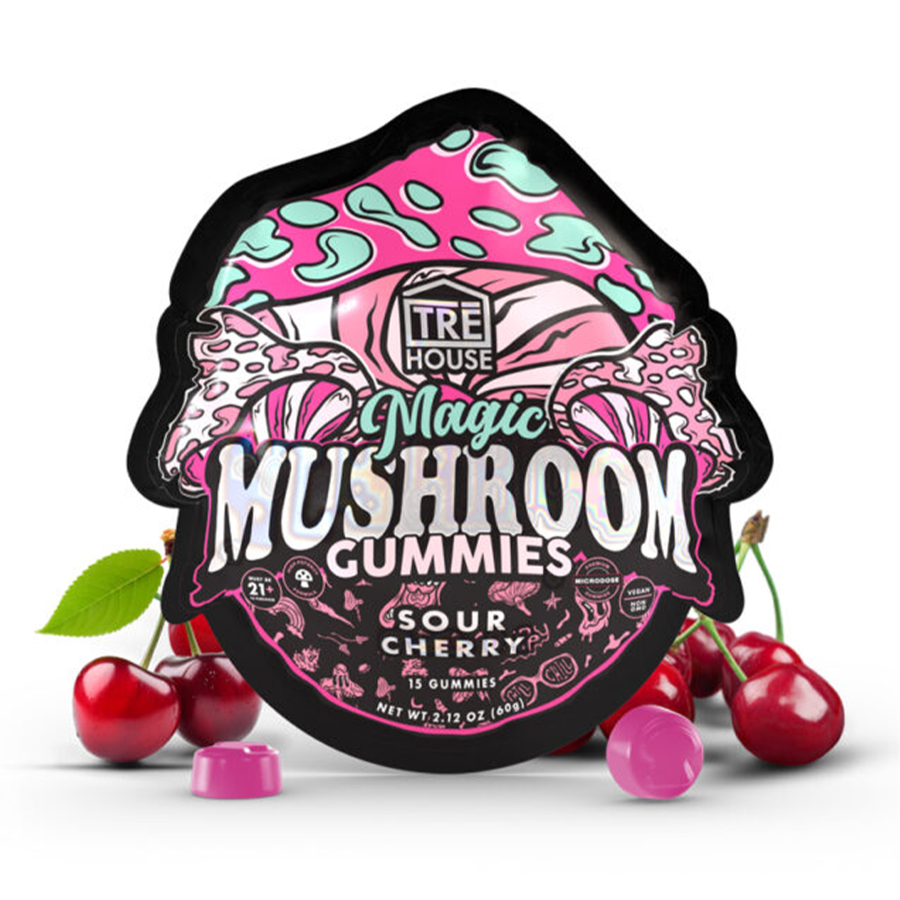 Tre House Magic Mushroom Gummies (15ct Pouch) - Sour Cherry
