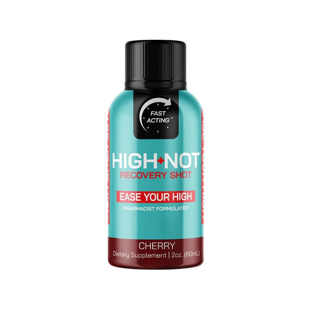 High Not THC Recovery Liquid Shots 60mL (12pc Display) - Cherry Regular Strength
