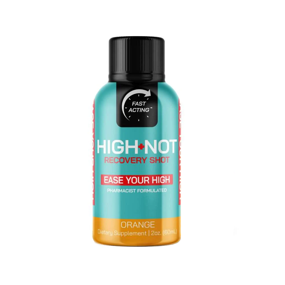 High Not THC Recovery Liquid Shots 60mL (12pc Display) - Orange Regular Strength