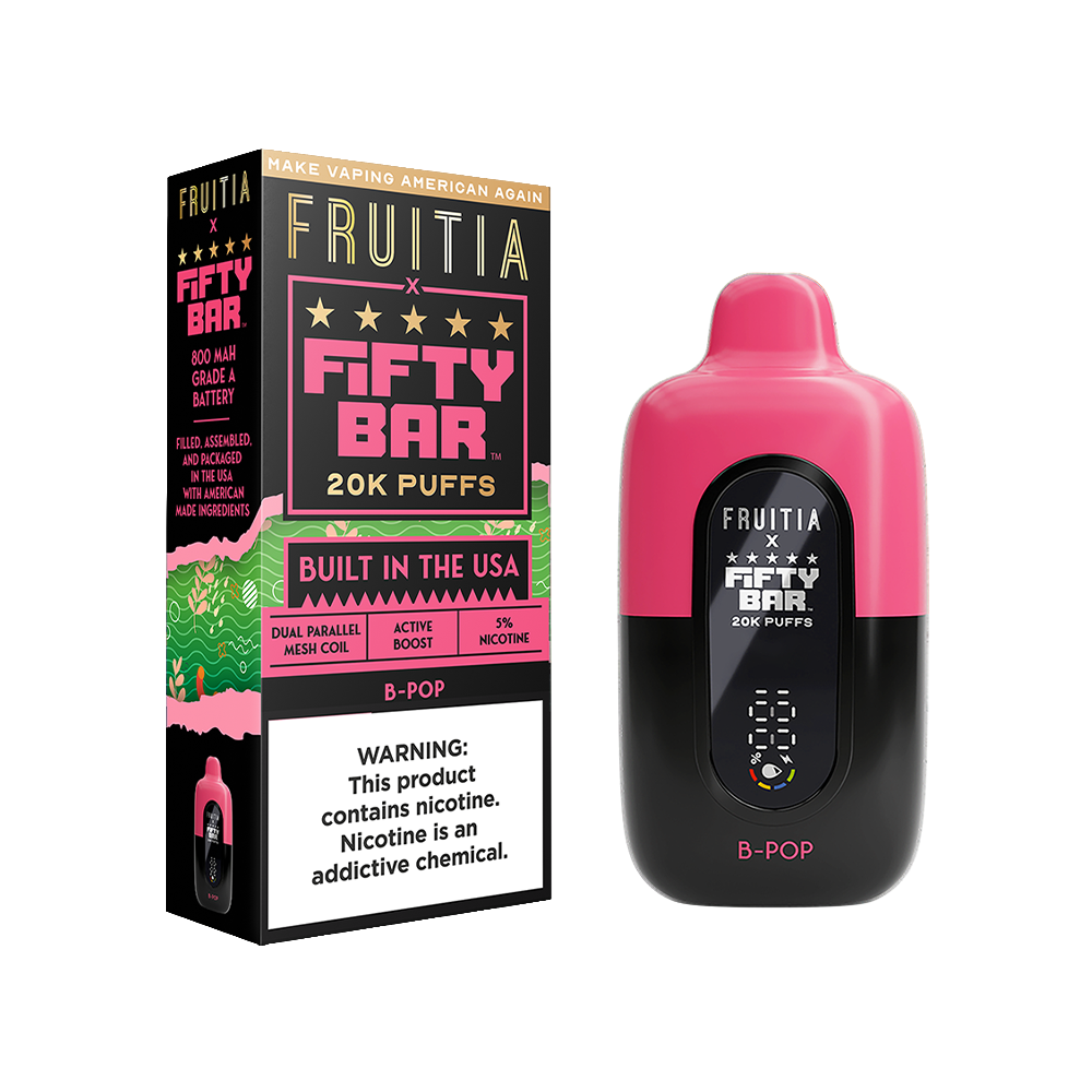 Fifty Bar Fruitia Disposable | 20000 Puffs | 16mL | 50mg | MOQ 5 | B-Pop with packaging