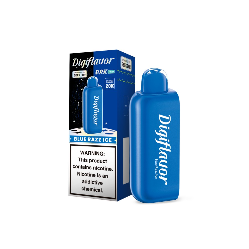 Geek Bar Digi Flavor BRK Pods | 20000 Puff | 12mL | 50mg | (Pod Only) | MOQ 5  | Blue Razz Ice with packaging