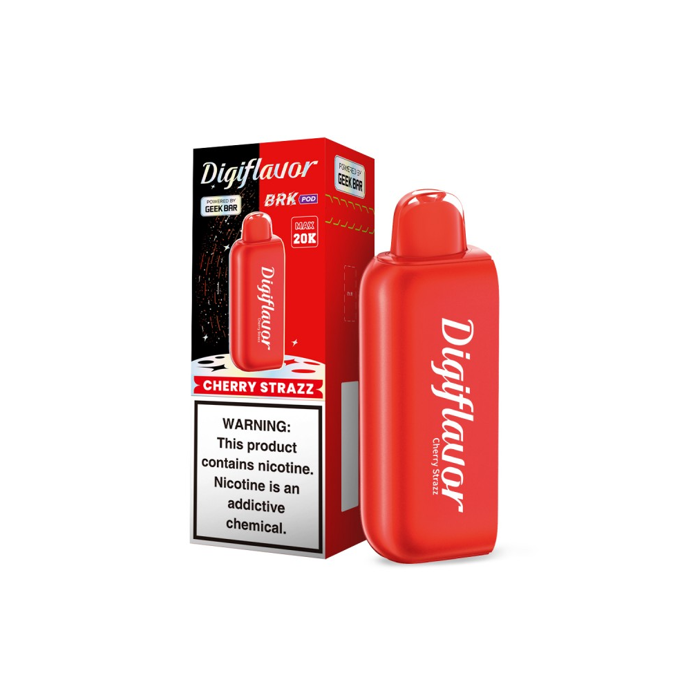 Geek Bar Digi Flavor BRK Pods | 20000 Puff | 12mL | 50mg | (Pod Only) | MOQ 5  | Cherry Strazz with packaging