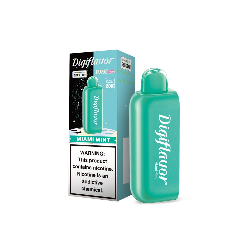 Geek Bar Digi Flavor BRK Pods | 20000 Puff | 12mL | 50mg | (Pod Only) | MOQ 5  | Miami Mint with packaging